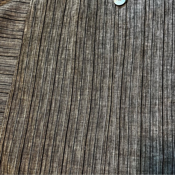 Mosaic USA Linen Tunic Top Lagenlook Flowy Striped Popover MOP Buttons Small - Picture 9 of 9